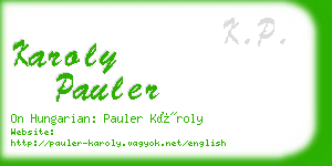 karoly pauler business card